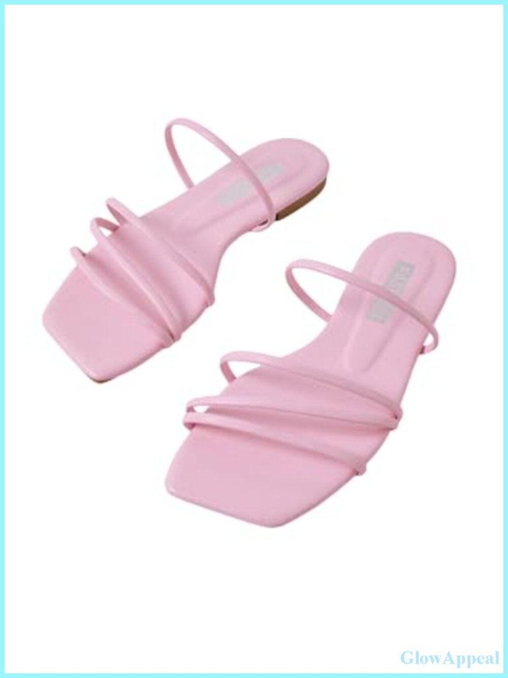 Strappy Square Toe Slip On Flat Sandals Open Toe Slide Beach Casual